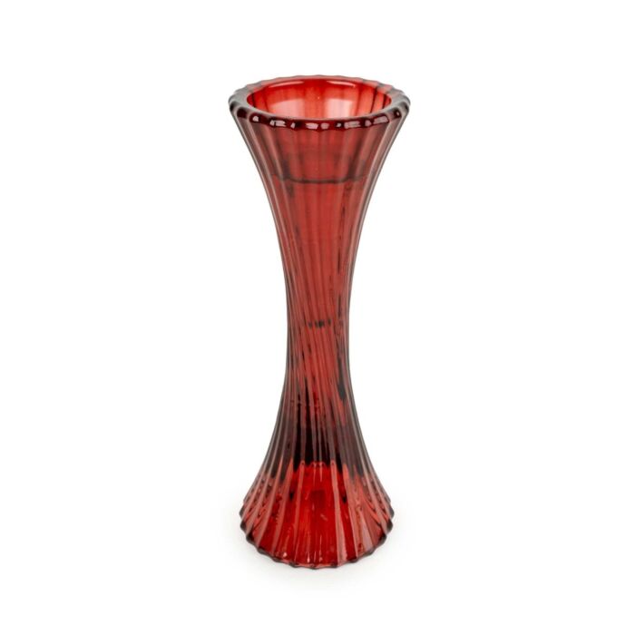 Candlelight Glass Candlestick - Red